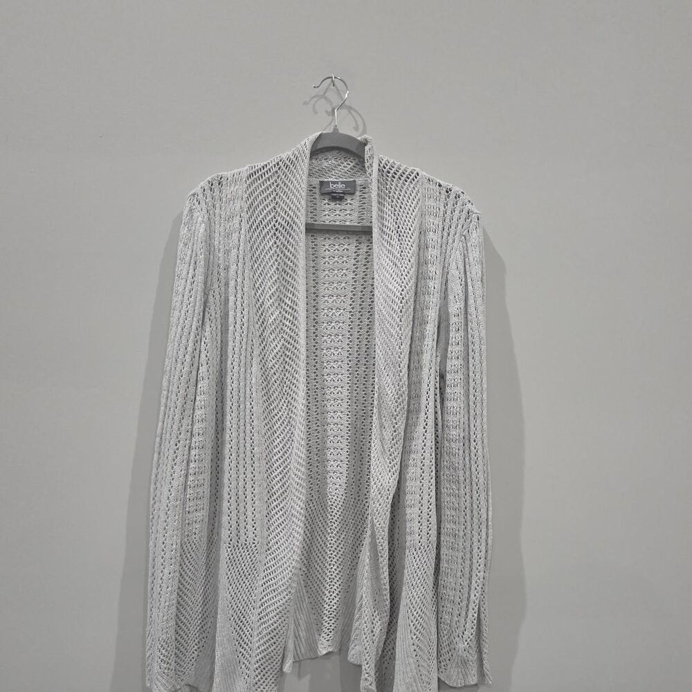 Bellini Women's White and Grey Cardigan